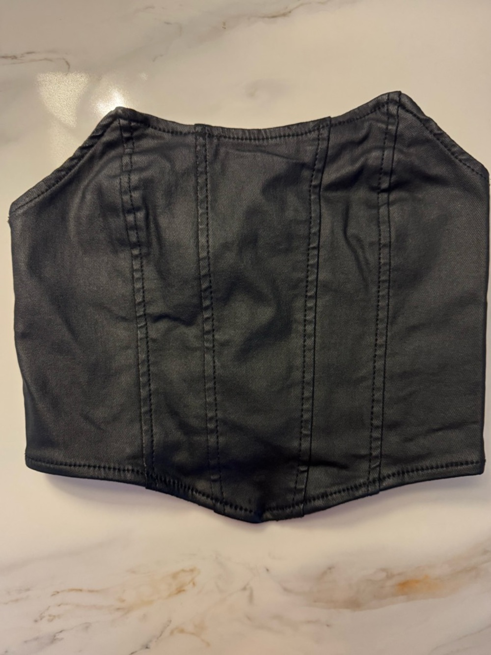 Edikted Black Top with Pink Logo Tag